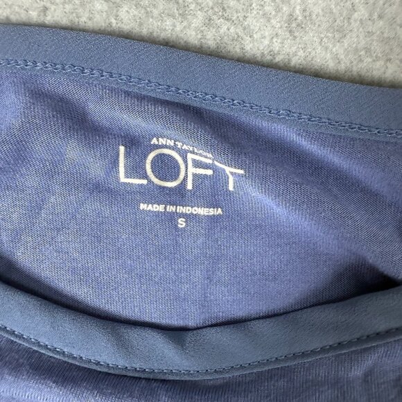 Ann Taylor Loft Womens Sleeveless Peplum Hem Top Blue Size S Rayon Polyester - Picture 2 of 4